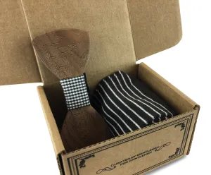 Premium Wooden Creative Handmade Bowtie with Matching Cotton Mens Blend Sock
