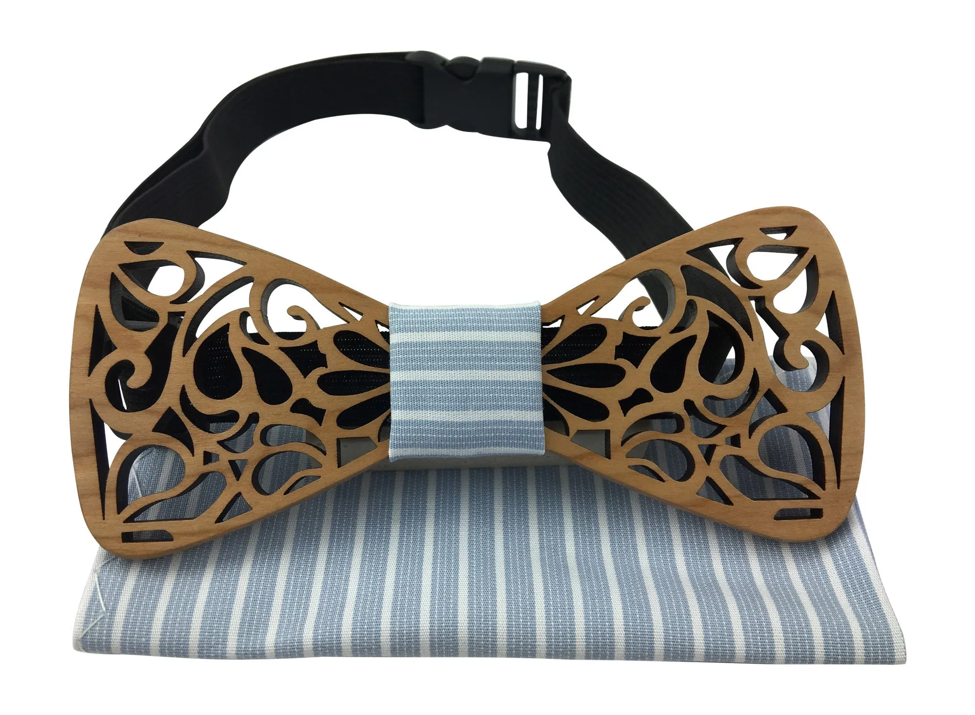Premium Wooden Creative Handmade Bowtie with Matching Cotton Mens Blend Sock