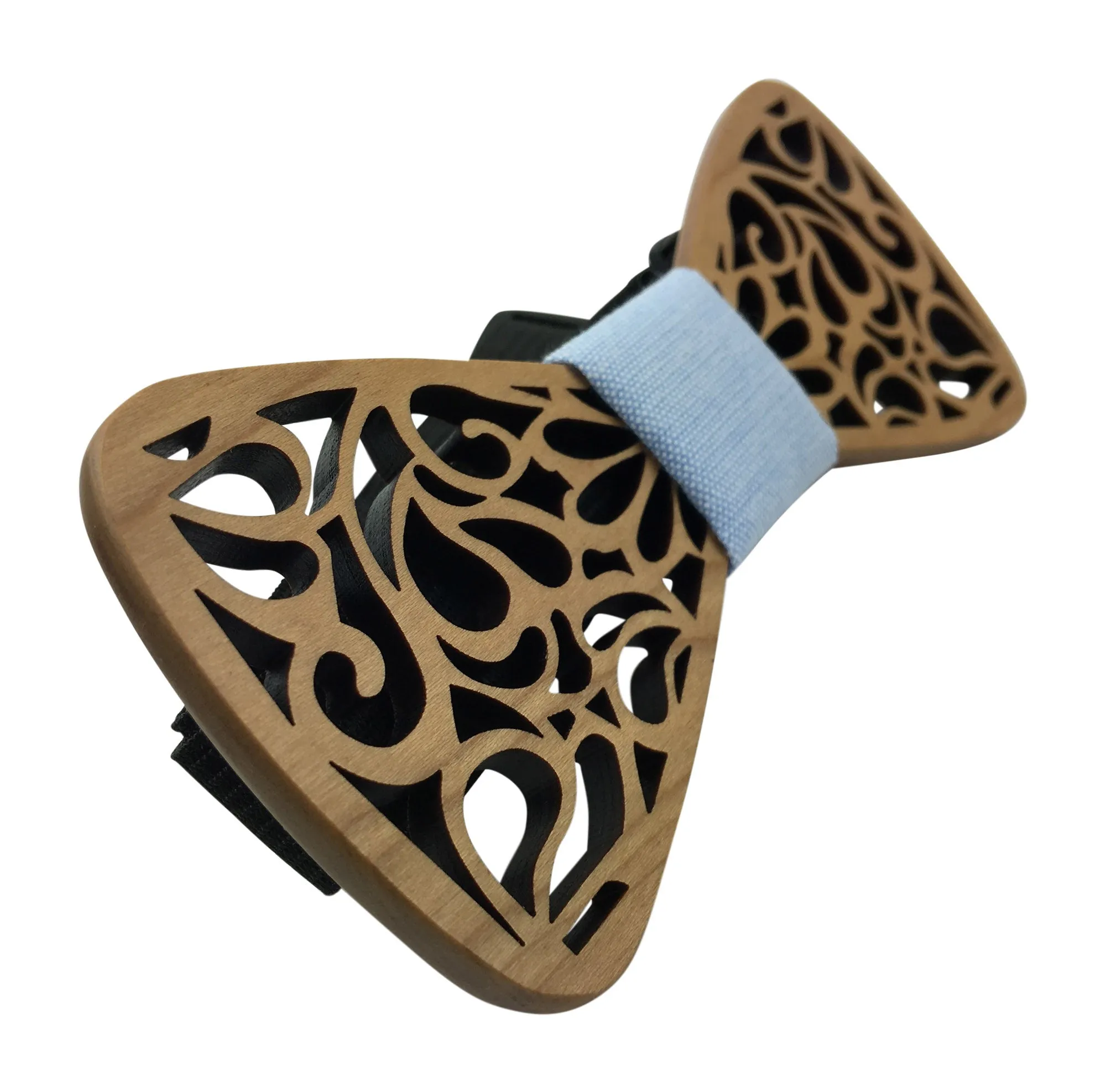 Premium Wooden Creative Handmade Bowtie with Matching Cotton Mens Blend Sock