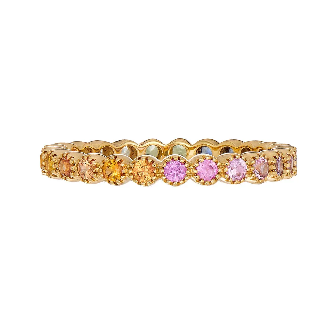 Rainbow Sapphire Bezel Band - 6.5