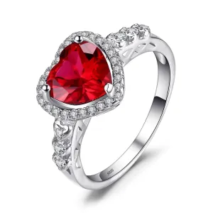 Real Heart Shaped Ruby Ring