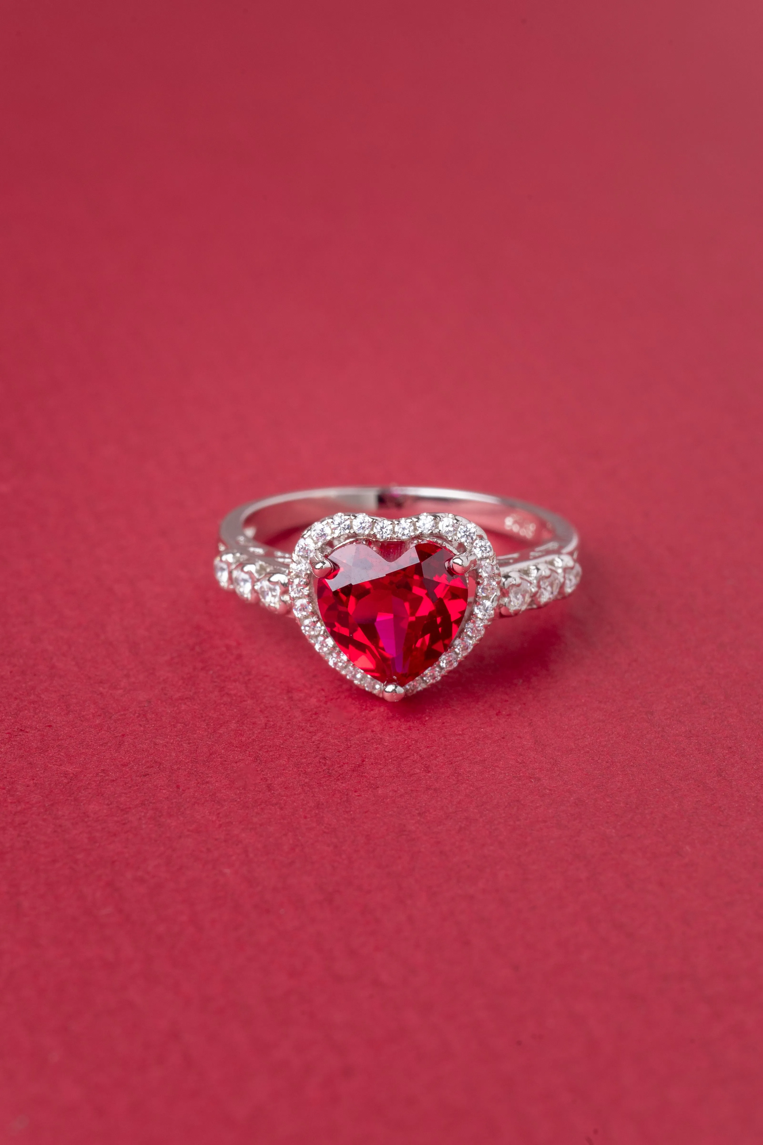 Real Heart Shaped Ruby Ring