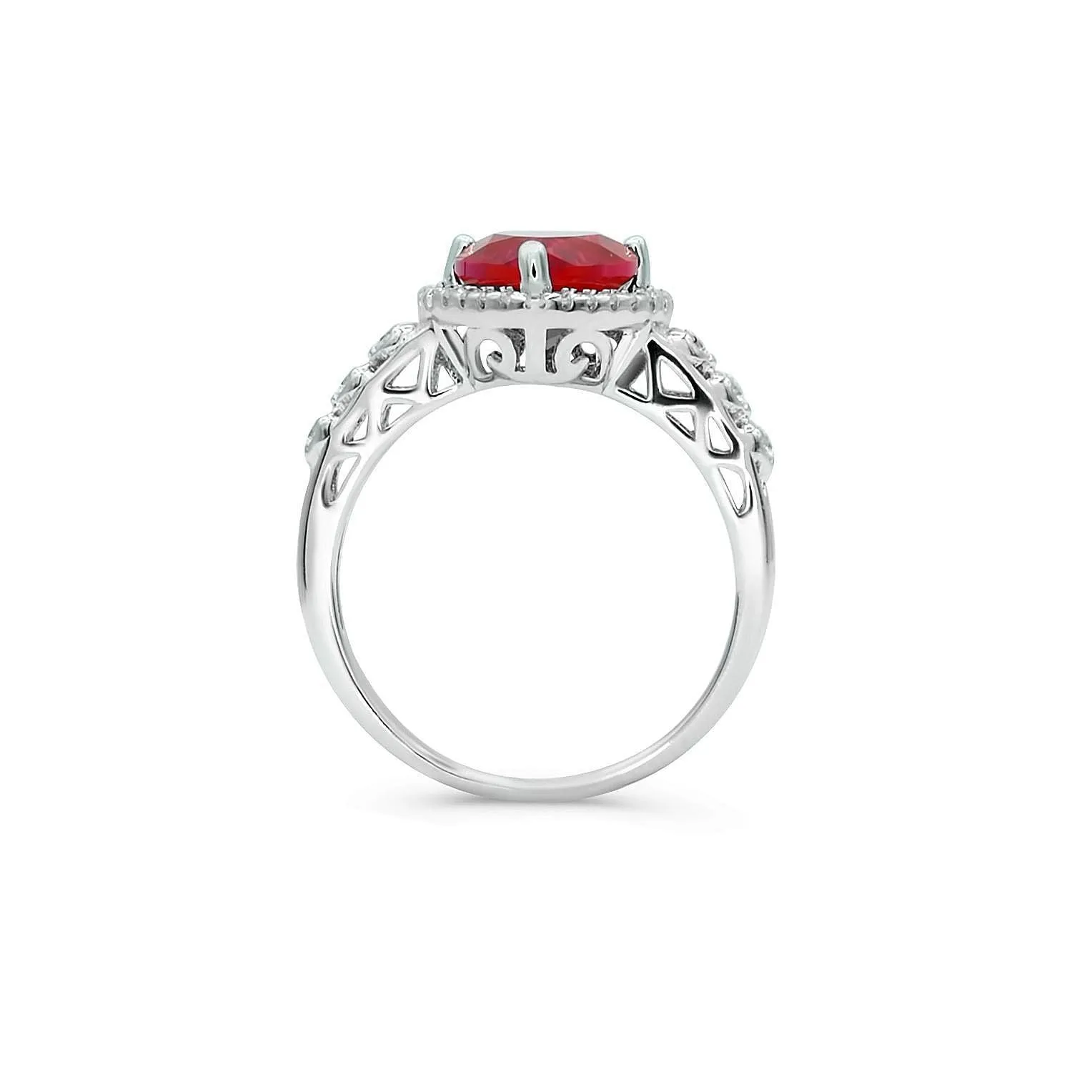 Real Heart Shaped Ruby Ring