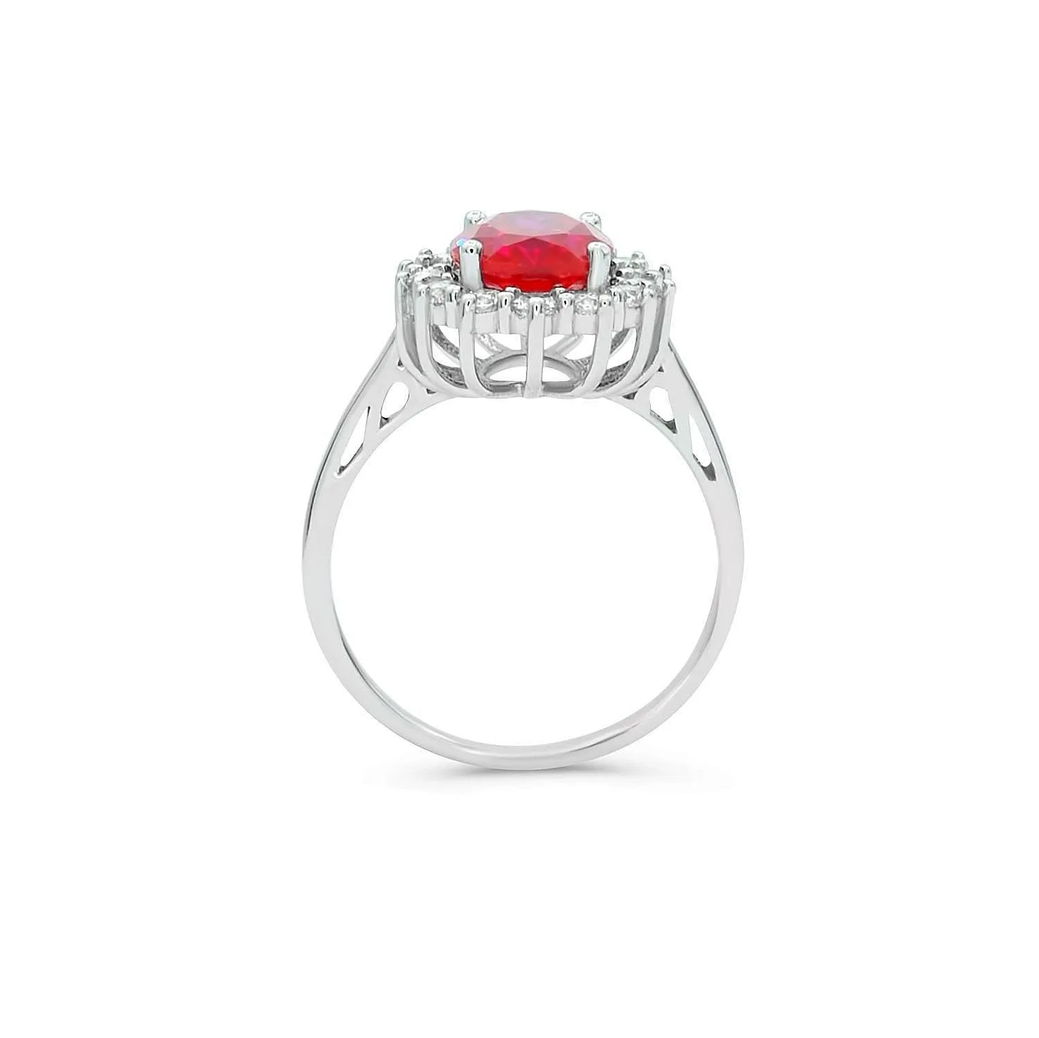 Real Ruby and Simulated Diamond Ring