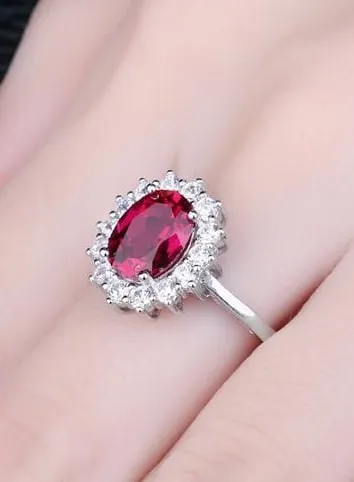 Real Ruby and Simulated Diamond Ring