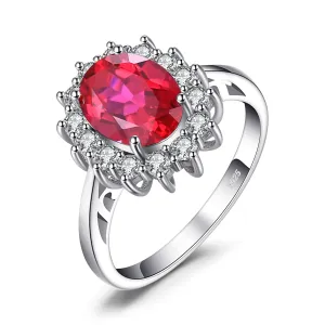 Real Ruby and Simulated Diamond Ring