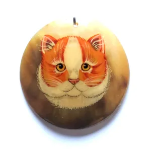 Red Cat Hand-painted Pendant