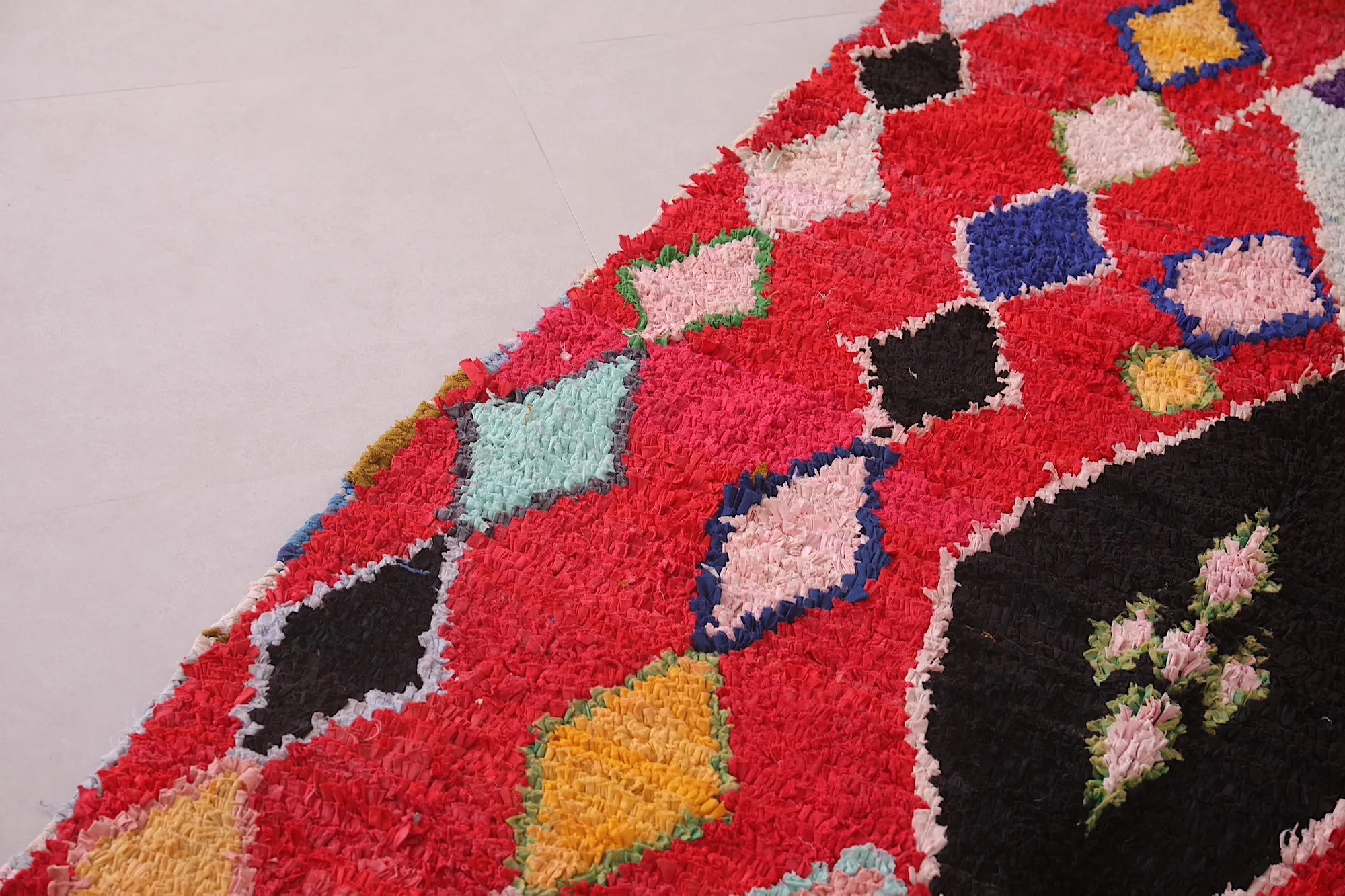 Red Moroccan Runner Rug - Bold & Vibrant Design | 3.9 x 9.2 Ft