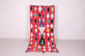 Red Moroccan Runner Rug - Bold & Vibrant Design | 3.9 x 9.2 Ft