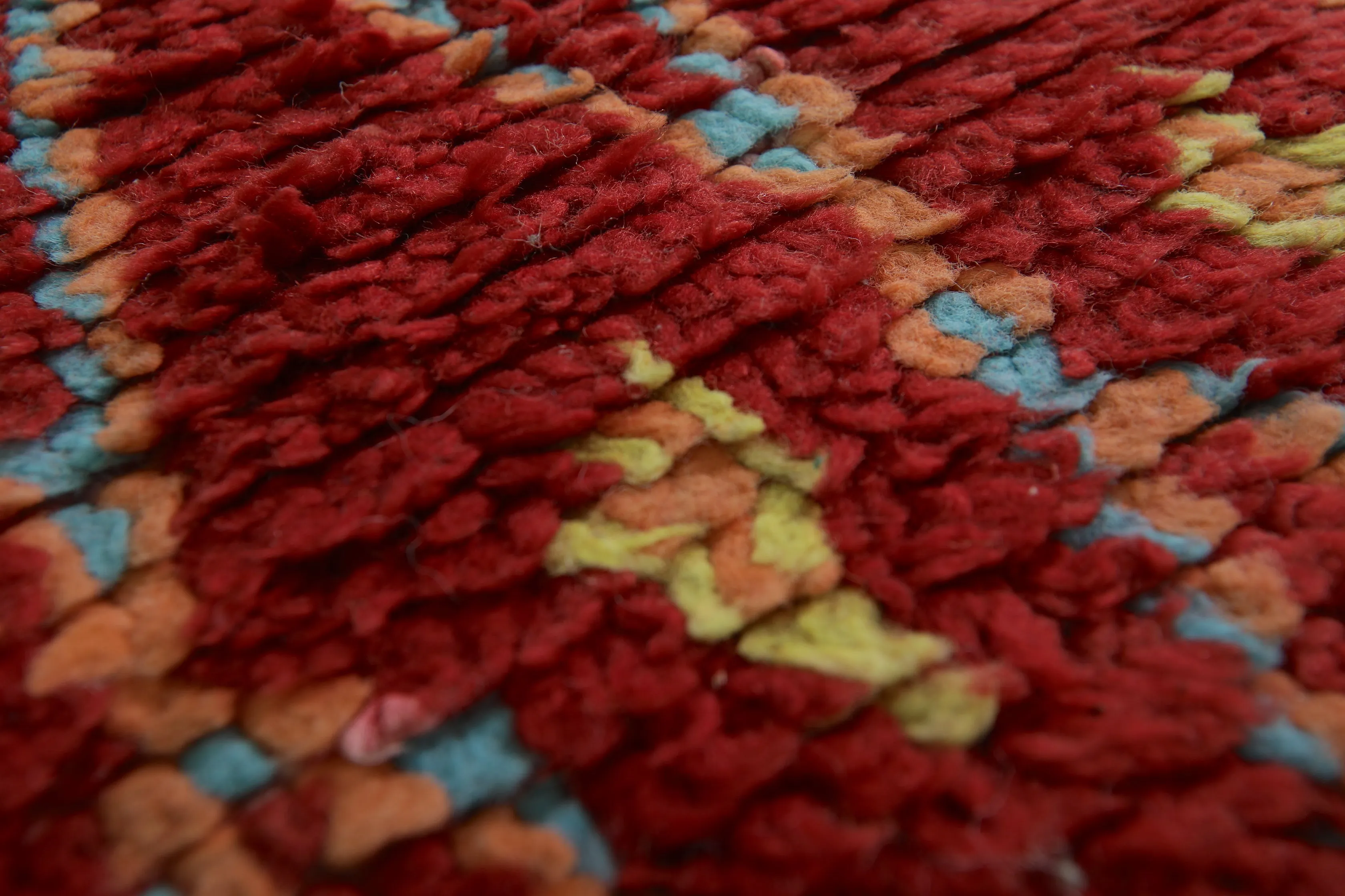 Red Vintage Moroccan Runner Rug – 4 x 10.2 Feet | Handwoven Berber Carpet