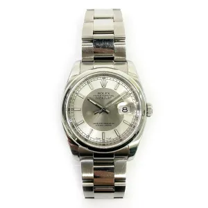 Rolex Datejust 116200 Silver Tuxedo Dial Feb 2007