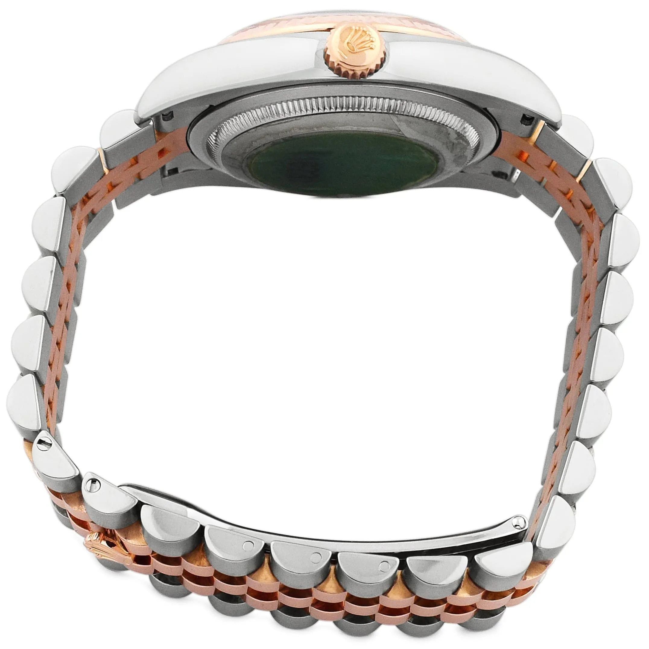 Rolex Datejust 18KT Rose Gold & Steel 36mm Black Diamond Dial Watch Reference #: 116231