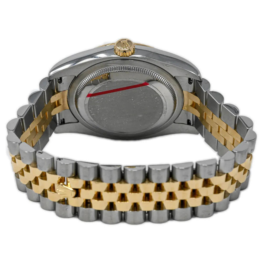 Rolex Unisex Datejust 36 18K Yellow Gold & Steel 36mm Champagne "Jubilee Print" Diamond Dot Dial Watch Reference #: 116233