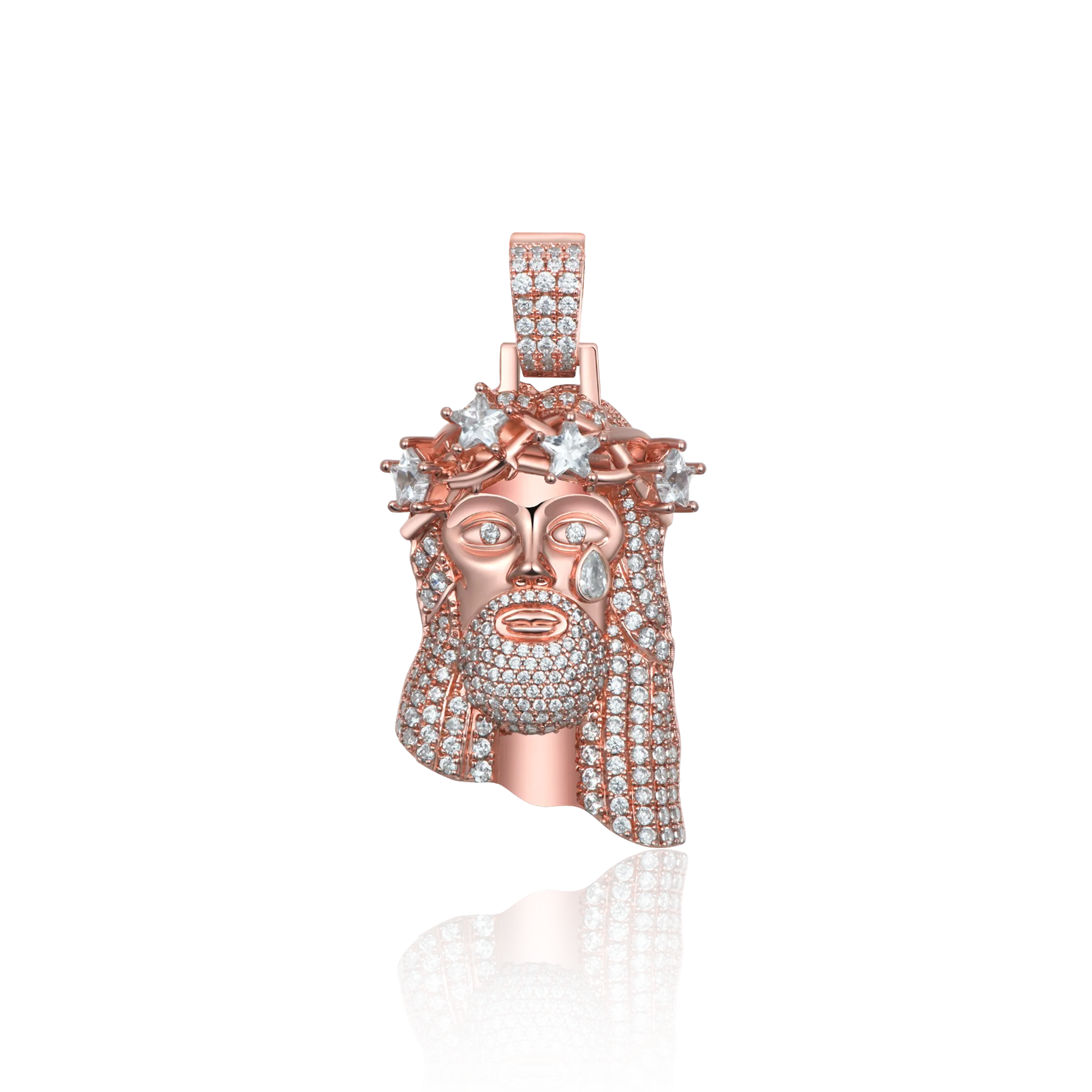Rose Gold Stellar Jesus Pendant - Small