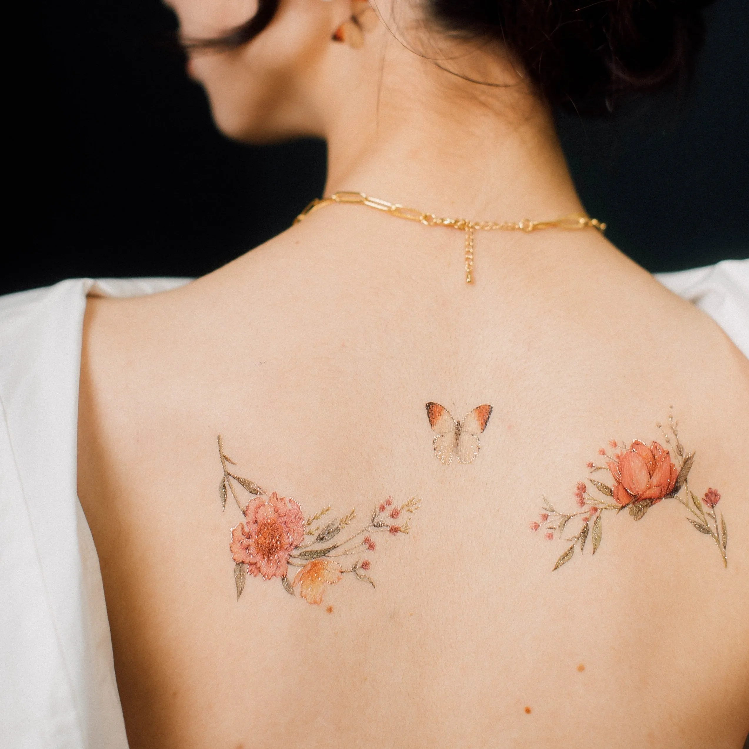 Roses and Rabbits Temporary Tattoo