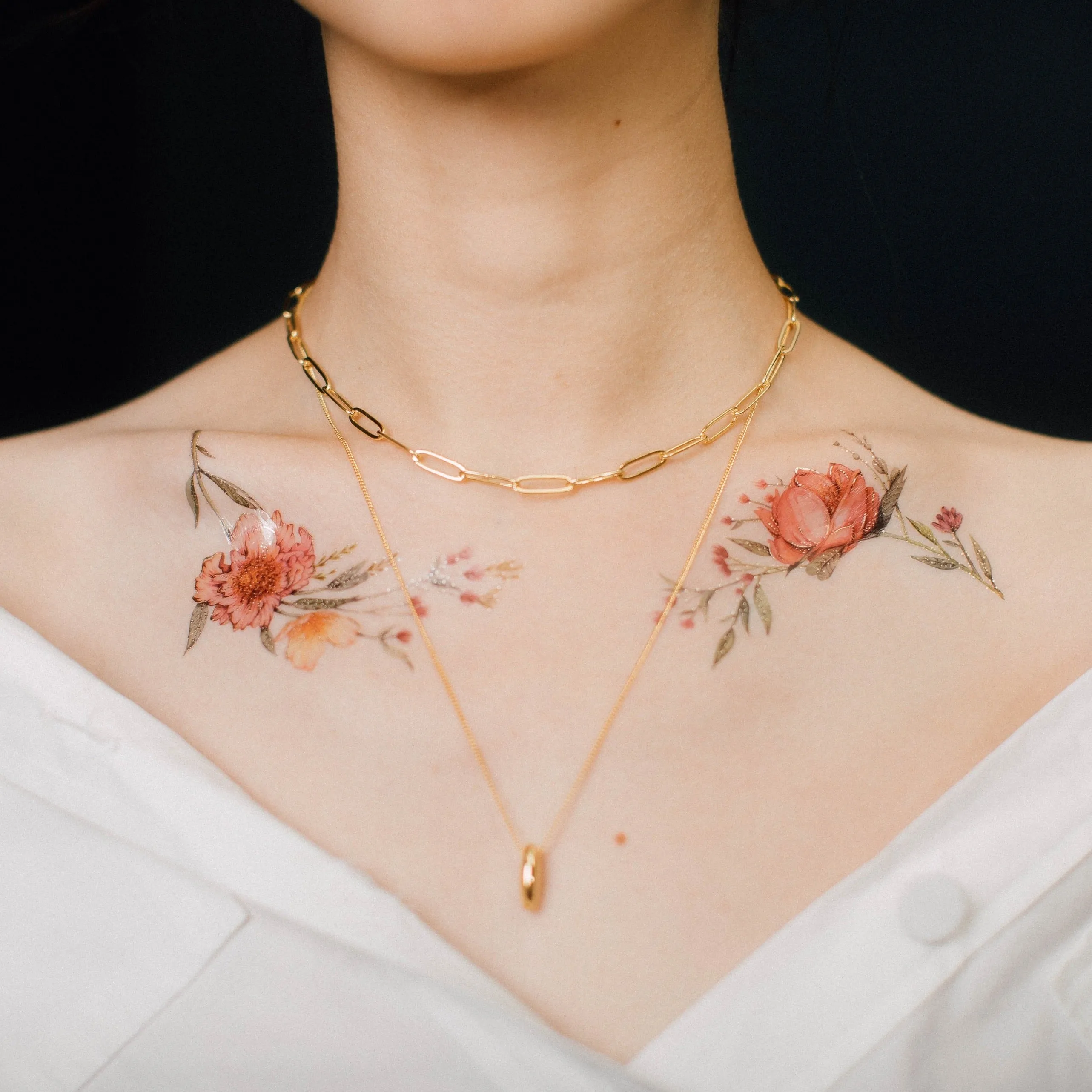 Roses and Rabbits Temporary Tattoo