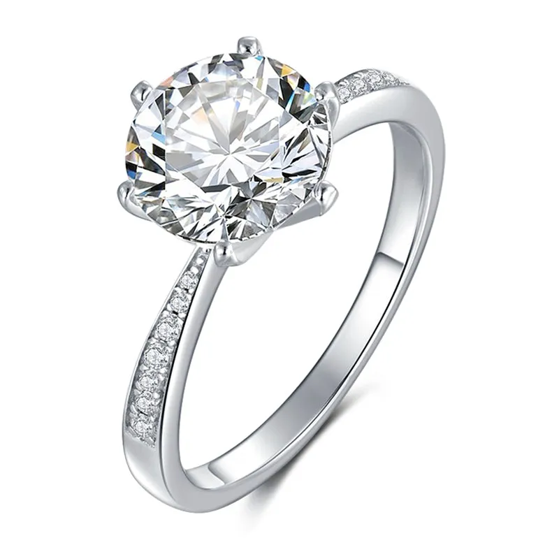 Round Cut Moissanite Diamond Classic Ring