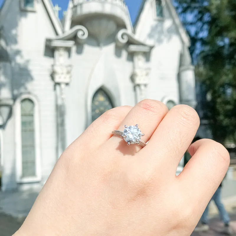 Round Cut Moissanite Diamond Classic Ring