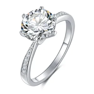 Round Cut Moissanite Diamond Classic Ring