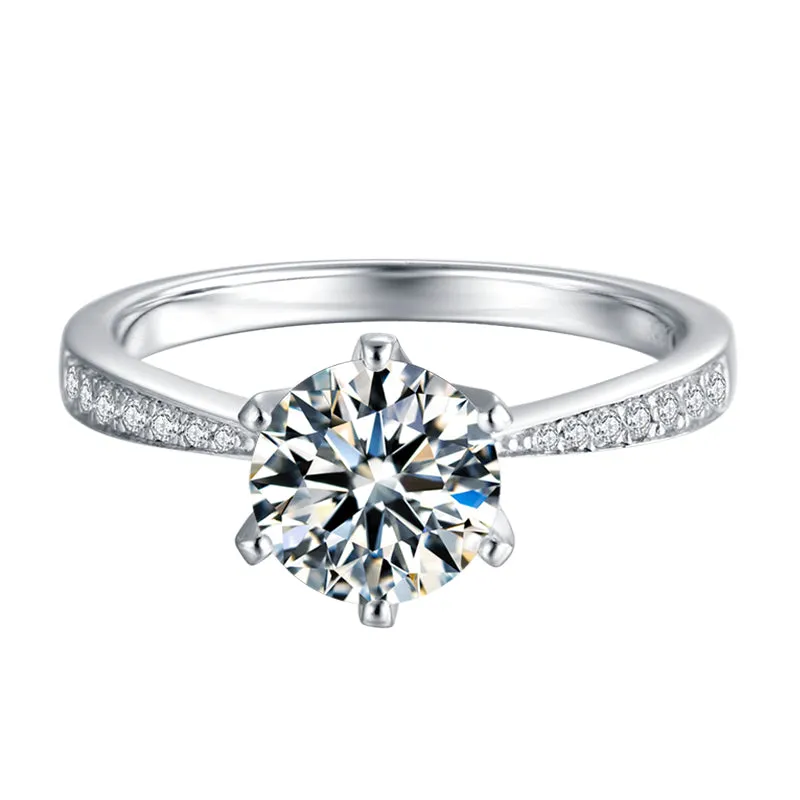Round Cut Moissanite Diamond Classic Ring