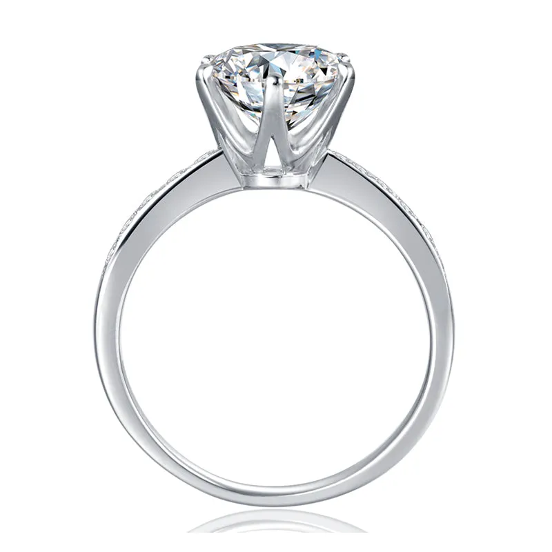 Round Cut Moissanite Diamond Classic Ring