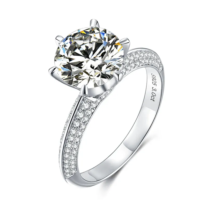 Round Cut Moissanite Diamond Classic Ring