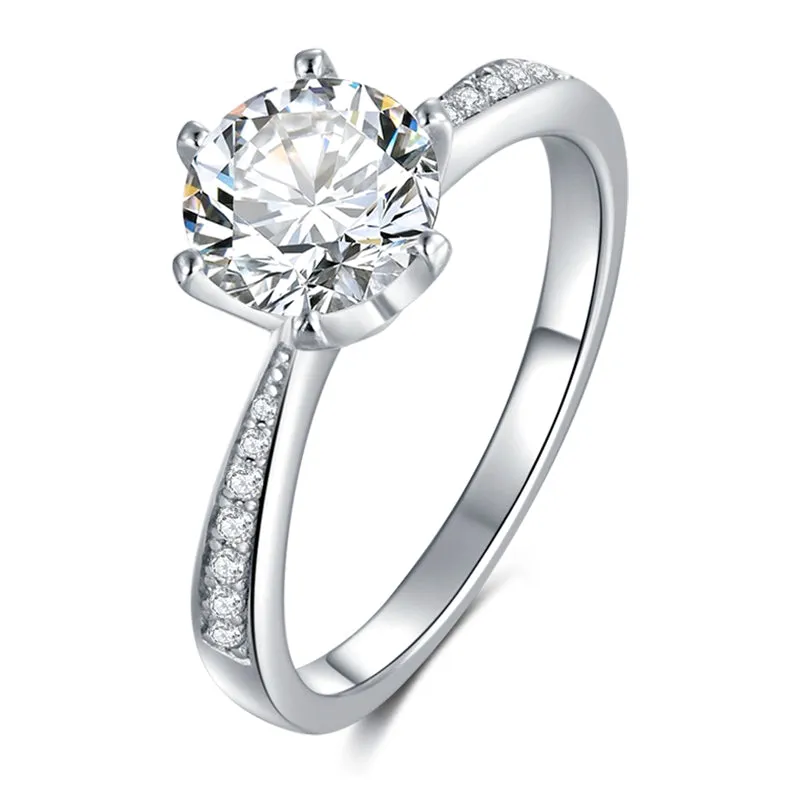 Round Cut Moissanite Diamond Classic Ring