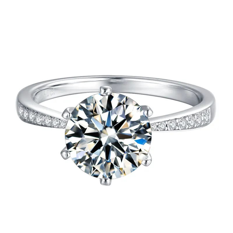 Round Cut Moissanite Diamond Classic Ring