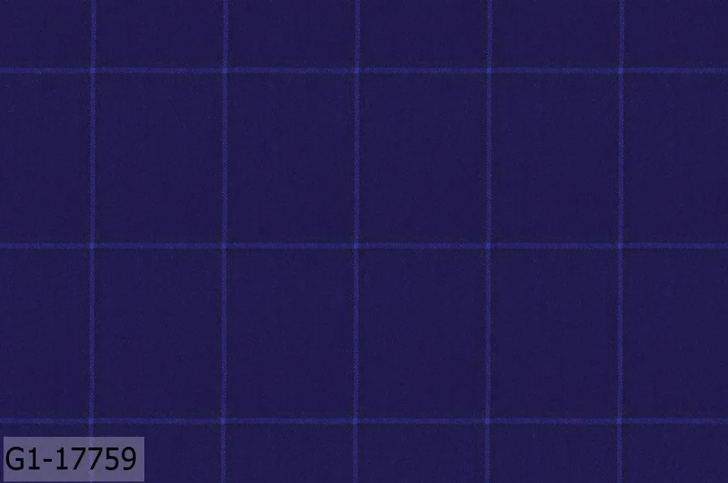 Royal Blue With Sapphire Blue Check Pant