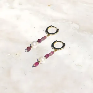 Ruby and Pearl Luxury Earrings