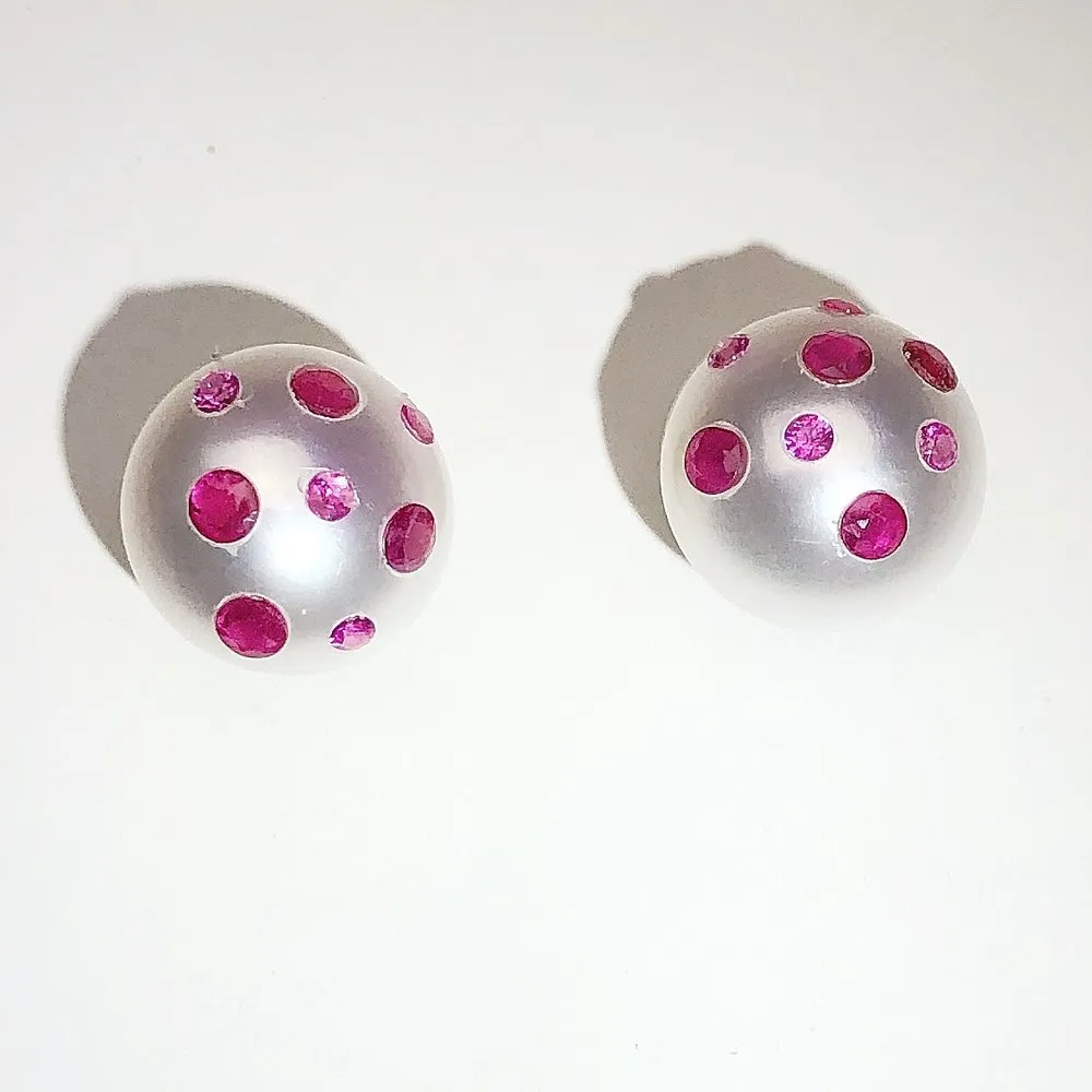 Ruby and Pink Sapphire Constellation Earrings