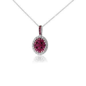 Ruby Cluster & Diamond Pendant