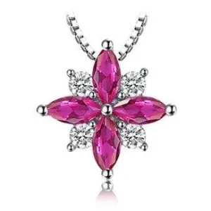 Ruby pink flower Necklace