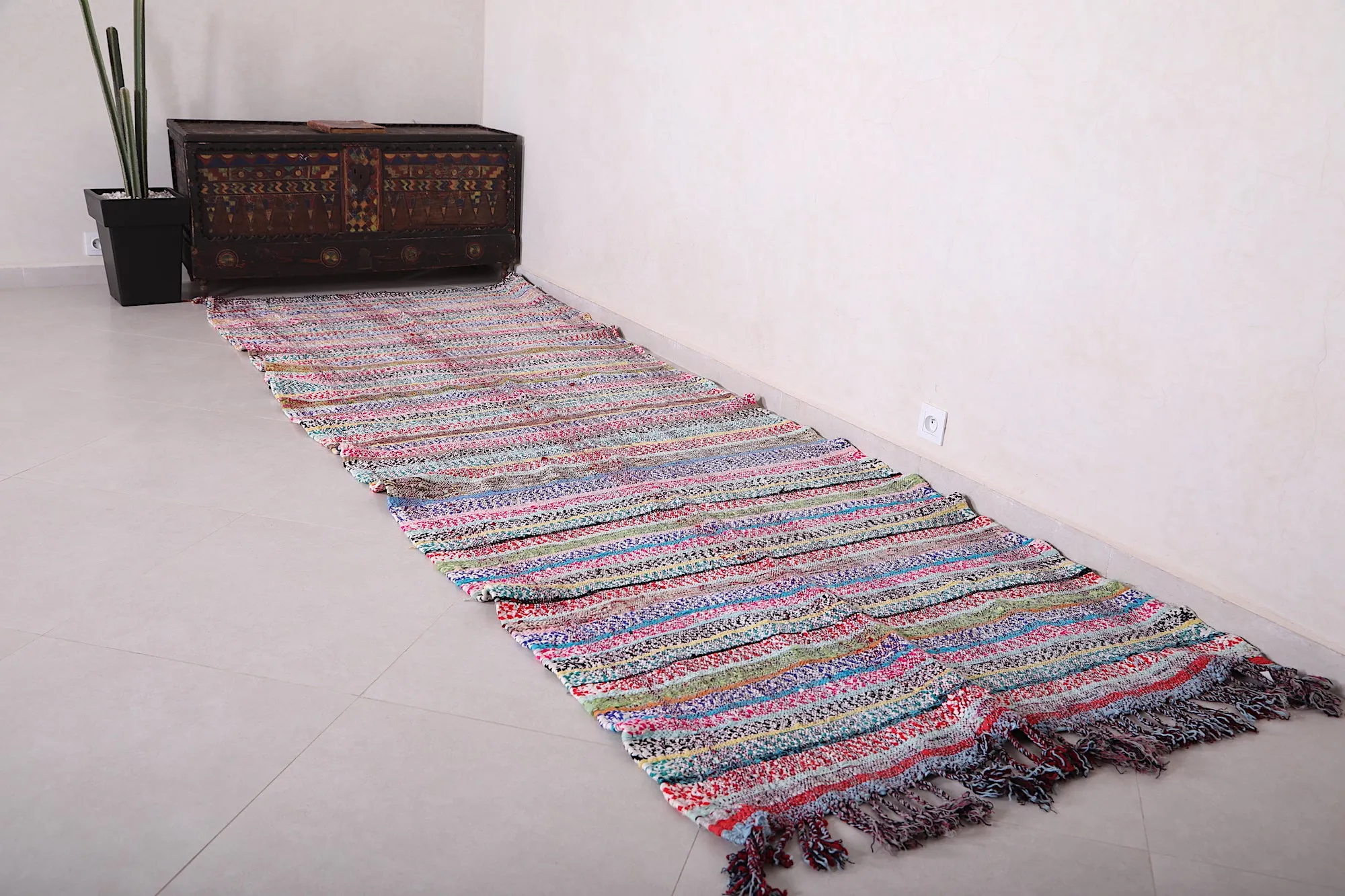 Runner Moroccan Berber Rug 4 x 11.3 Feet - Bold & Elegant Design