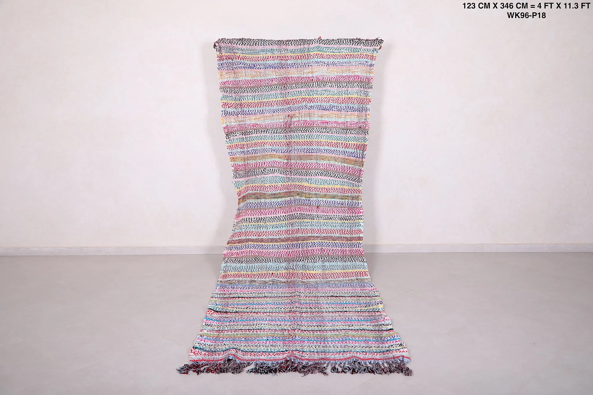 Runner Moroccan Berber Rug 4 x 11.3 Feet - Bold & Elegant Design