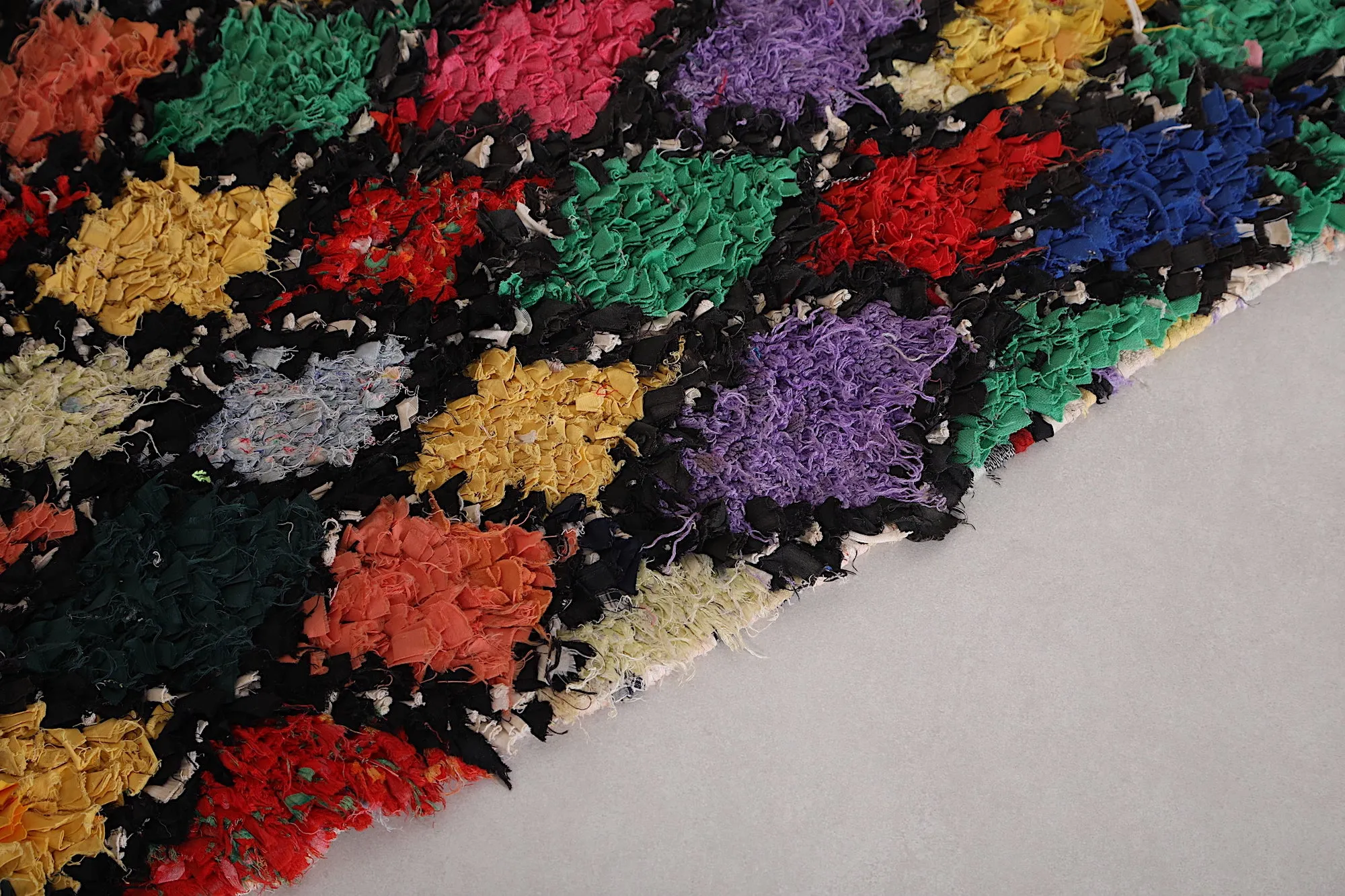 Runner Moroccan Boucherouite Rug - 2.4x5.3 ft | Handwoven Vibrant Design