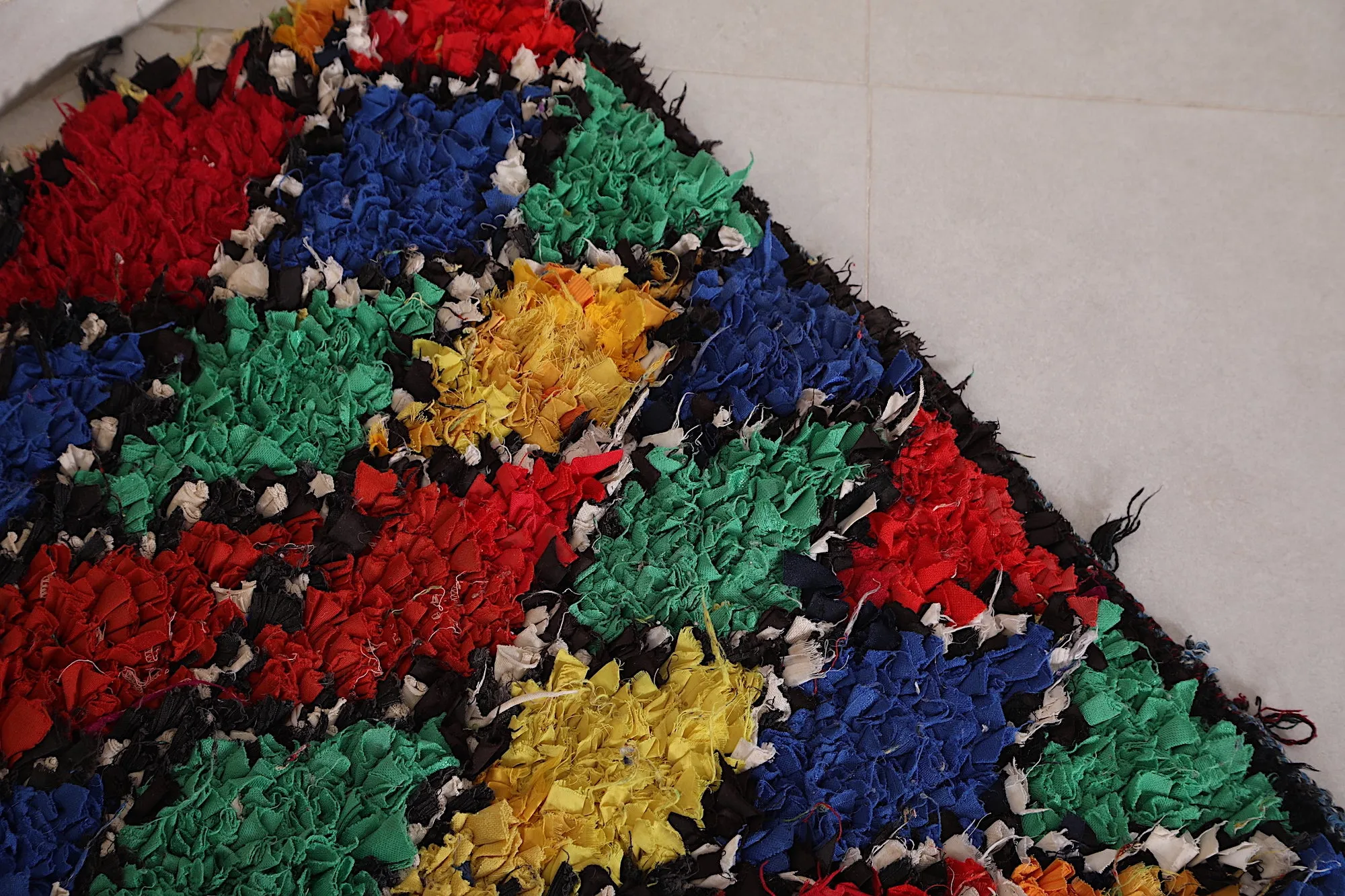 Runner Moroccan Boucherouite Rug - 2.4x5.3 ft | Handwoven Vibrant Design