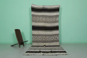 Runner Moroccan kilim rug 4.5 FT X 11 FT , Zanafi berber