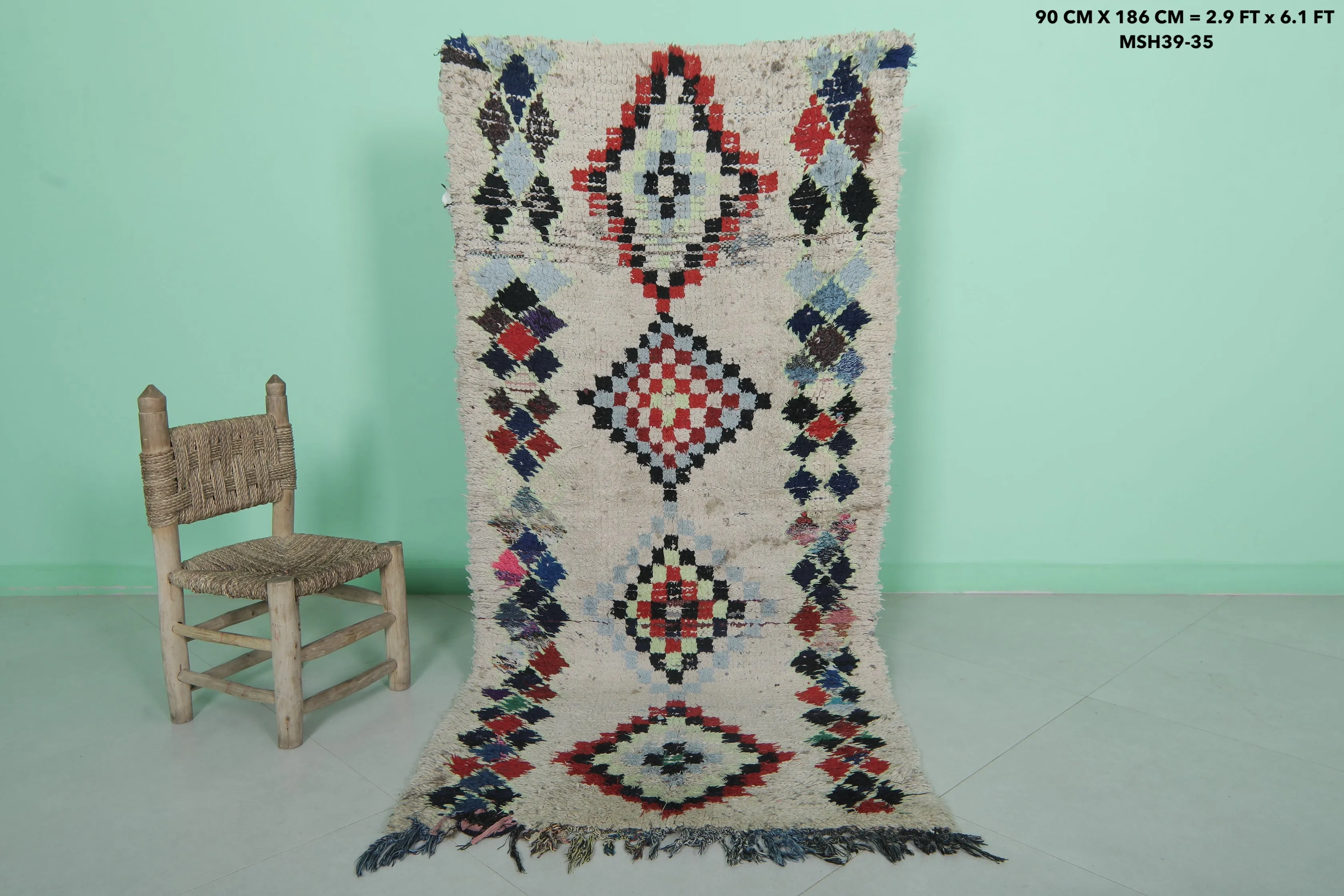 Runner Moroccan Rug – Handwoven 2.9 X 6.1 Feet | Authentic Berber Decor