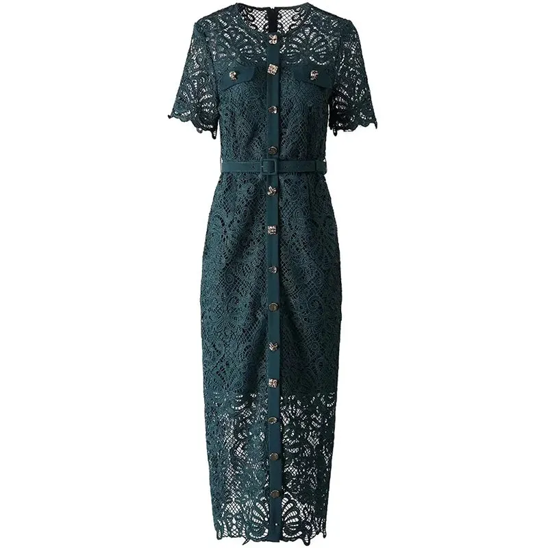 Sabrina Metallic Single-Breasted Dress