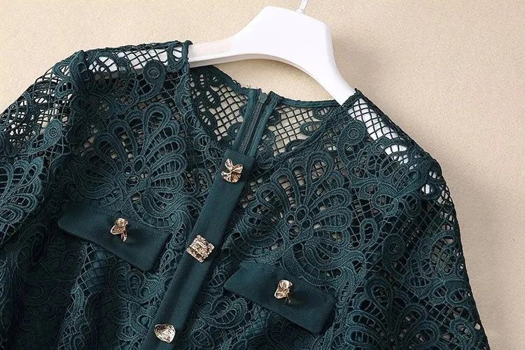 Sabrina Metallic Single-Breasted Dress