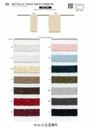 Sample Card Metallic Knot Mesh Ribbon (SIC-196)