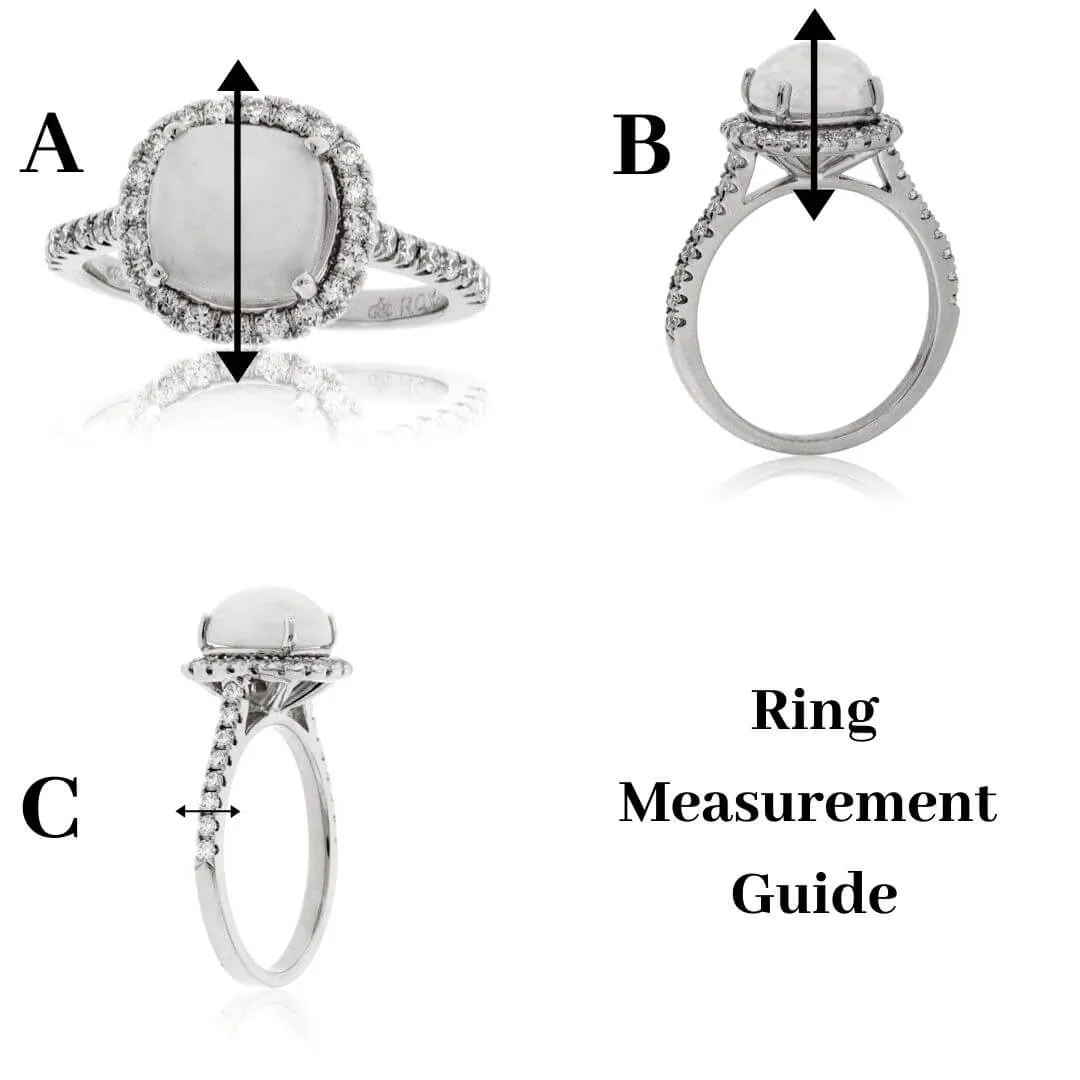 Sapphire and Double Row Diamond Band