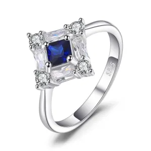 Sapphire and Simulated Diamond Ring