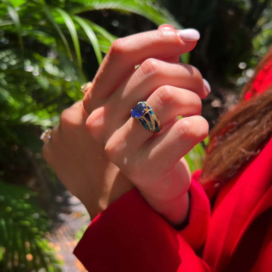 Sapphire Flame Ring