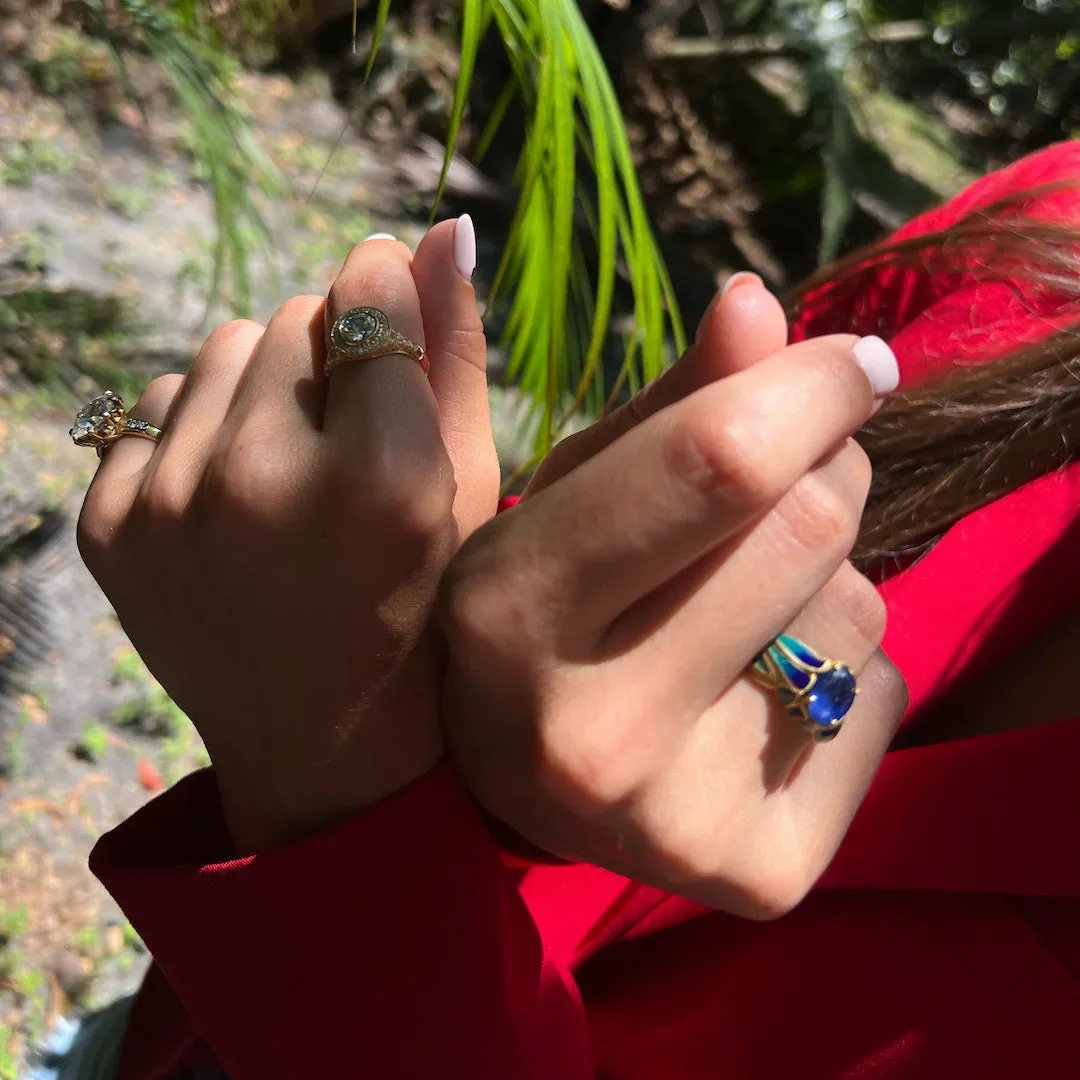 Sapphire Flame Ring
