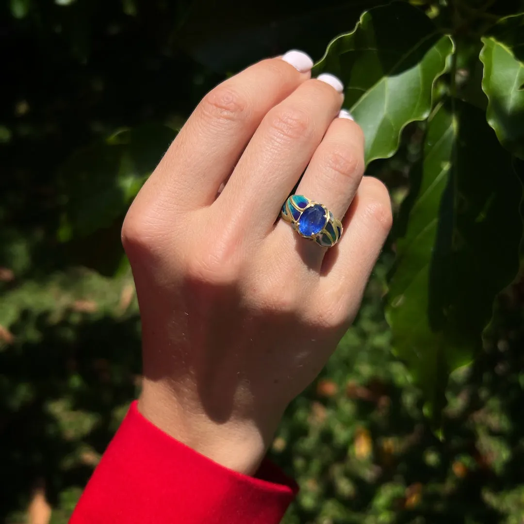 Sapphire Flame Ring