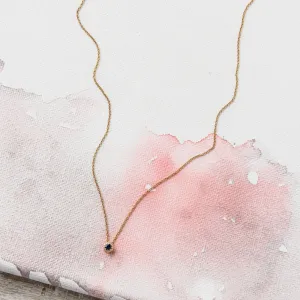 Sapphire with Diamond Halo Slide Necklace in 14k Gold