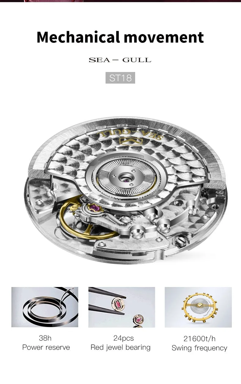 Sea-Gull ladies mechanical watch - master series 1103L Model No.319.17.1103L