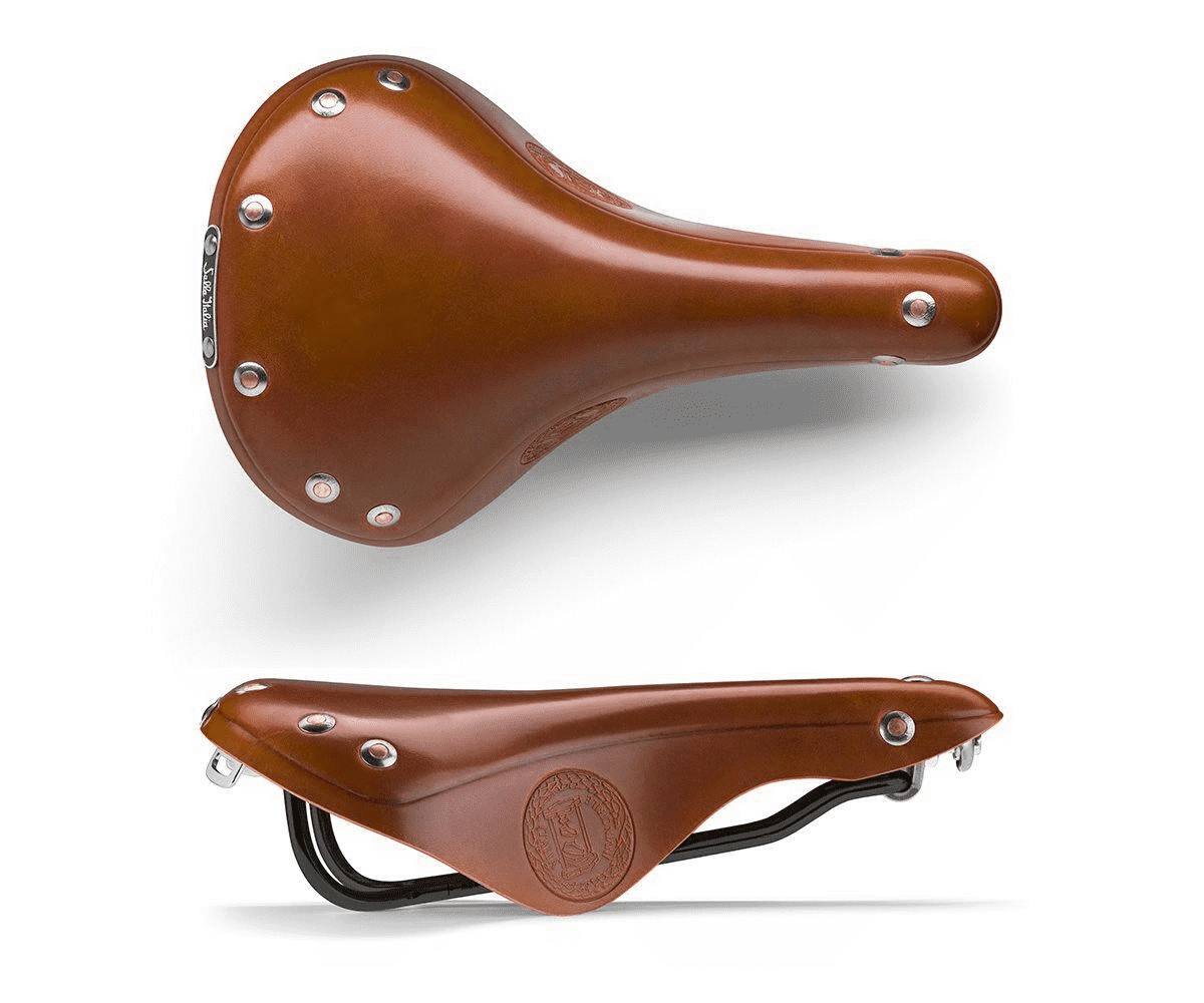 Selle Italia Epoca Leather Saddle Honey Leather Black CroMo Rails 176 x 281